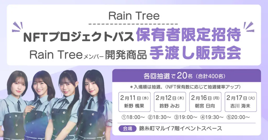 RainTreeの新商品開発プロジェクトパス(投票権付き)NFT